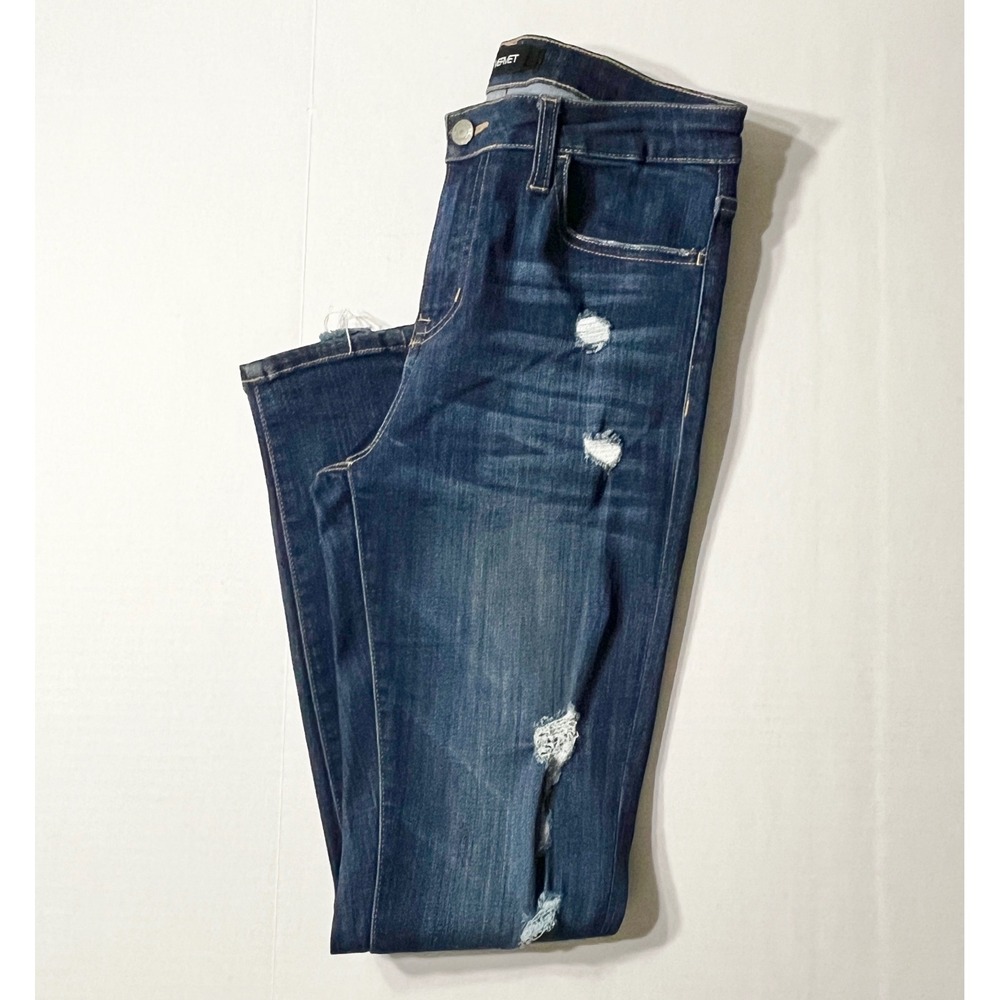 Vervet by Flying Monkey Jeans Womens 26 Distressed Skinny Dark Wash VT294